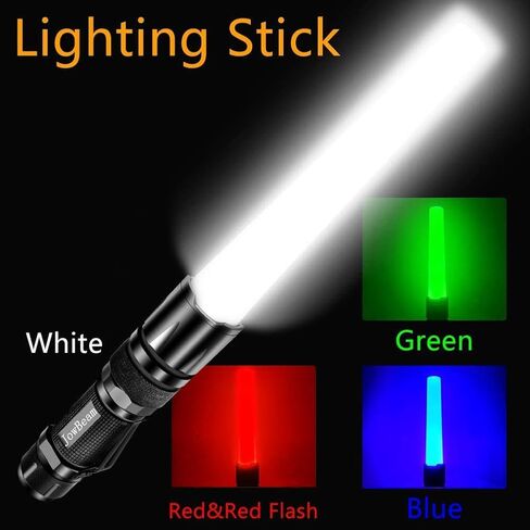 Jowbeam 4 ألوان في 1 مصباح يدوي تكتيكي LED، أحمر أخضر أزرق أخضر، تركيز قابل للتعديل، الصيد، صيد الأسماك، المشي لمسافات طويلة in Kuwait