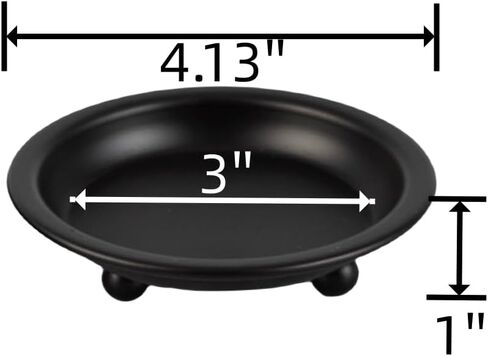 RANNYOZIO 4 Pcs Candle Plate Matte Black Candle Holder Candle Dish Decorative Candle Stand for Pillar Flameless Candles Party Table Centerpiece in Kuwait