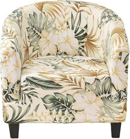 KRFOONN Club Chair Slipcover Stretch Jacquard Tub Chair Slipcover Removable Armchair Sofa Covers Spandex Barrel Chair Cover Furniture Protector Arm Chair Cover with Elastic Bottom for Living Room, T1 in Kuwait