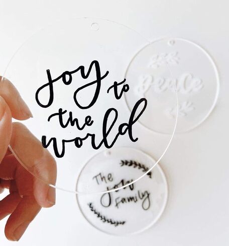 25 Pcs Clear Round Acrylic Ornaments- 3.5 Inch Blank Acrylic Circle Discs with Hole, Perfect for Making Christmas Ornaments, Keychains, Gift Tag, Name Plates, Keepsakes in Saudi Arabia