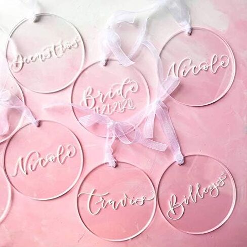 25 Pcs Clear Round Acrylic Ornaments- 3.5 Inch Blank Acrylic Circle Discs with Hole, Perfect for Making Christmas Ornaments, Keychains, Gift Tag, Name Plates, Keepsakes in Saudi Arabia