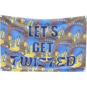 Let's Get Twisted Tea Flag, 3x5 Feet Banner, Funny Poster UV Resistance Fading & Durable Man Cave Wall Flag with Brass Grommets for College Dorm Room Decor, Outdoor, Parties, Gift, Tailgates in Kuwait