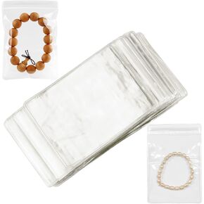 أكياس PVC الشفافة للمجوهرات المضادة للأكسدة بسحاب 100 قطعة من حلقات المجوهرات المضادة للتشوه والأقراط وحقيبة تخزين التعبئة مقاس 3.2 × 4.8 بوصة حقيبة مجوهرات شفافة كيس تخزين سميك محكم الغلق (شفاف) in Kuwait