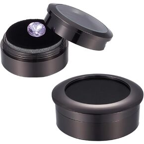 PH PandaHall 2 Sizes Loose Diamond Gemstone Display Case 1.3 1.6'' Jewelry Display Container Diamond Storage Box with Window Alloy Jewelry Box with Sponge for Diamonds Anniversary Storage Necklace