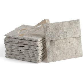 PandaSew 20pcs 8x8cm Linen Drawstring Jewelry Pouch Packaging Bag for Gift Necklace Earrings Rings in Saudi Arabia
