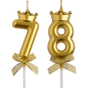78th 87th Birthday Candles, White 87 78 Year Old Cake Topper Cute Number Birthday Candles, Birthday Party Decorations Gifts for Men Women in Kuwait