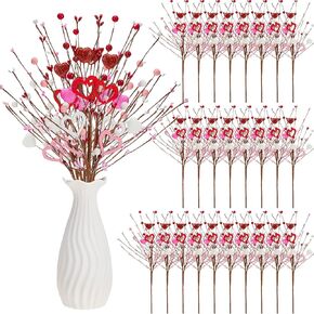 Lyrow Valentine's Day Gifts, 24 Pack Artificial Heart Shaped Berry Picks for Valentine's Day Decoration, Artificial Berry Centerpiece Decorations for Wedding Anniversary Home Table Decoration in Kuwait