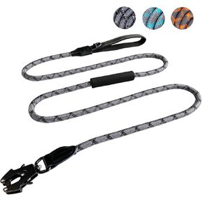 مقود أنالوفيك للكلاب مزود بإبزيم سريع التحرير، ومقود تدريب للكلاب، ومقود للكلاب مزود بمشبك ضفدع دوار، ومقبضين للتحكم الناعم، وخيوط عاكسة. (أسود، لام) in Kuwait