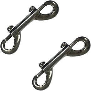 Huture Double Carabiner Hook Double Carabiner Snap Hook Bolt Catch Chains Snap Hook Rotatable Straight Swivel Zinc Die-Cast Nickel Plated 89 mm - Glossy Black - Set of 2 in Kuwait