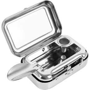 منفضة سجائر صغيرة للجيب مقاومة للرياح مع غطاء من الستانلس ستيل، منفضة سجائر للسيارة في الهواء الطلق (فضي) in Kuwait