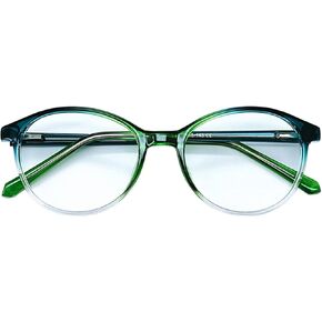 Blue Light Blocking Screen Glasses for Women Men Round Reading Magnification Eyeglasses Frame Spring Hinge Reduce Eye Strain