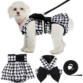 wegreeco Reusable Washable Small Dog Diapers Female with Dog Harness and Leash Set - Puppy Doggie Diapers for Female Dogs - Female Doggy Dog Period Diapers for Heat Cycle - Small Medium Large Dog Size