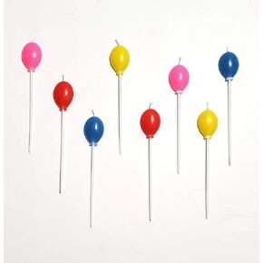 شموع الكيك الخاصة المكونة من 8 قطع من JM Future مع عصا حامل طويلة لتزيين الكيك في حفلات الزفاف وأعياد الميلاد وعيد الحب، هدية مثالية للأطفال والكبار (بالون) in Kuwait
