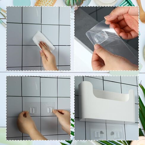 Suzile 2 Pcs Wall Mount Organizer Cabinet Door Storage Stick on Wall Shelf Plastic Floating over Cabinet Storage Bin No Drill Installation Versatile for Home Bathroom Office Kitchen Accessories 2 Size in Saudi Arabia
