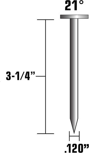Metabo HPT Framing Nails | 3-1/4 In. x .120 | 21 Degree | Full Round Head | Hot Dipped Galvanized | Screw Shank | 4,000 Count | 10166HPT in Saudi Arabia
