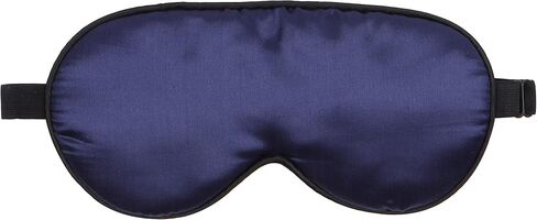 Everest Essentials Silk Sleep Mask with Adjustable Strap, Blocks Out Light and Helps Sleep Better | Eye Mask for Yoga, Shift-Work, Migraines, Puffy Eyes | Blindfold Comes in a PE Zip Bag (Navy Blue) in Saudi Arabia