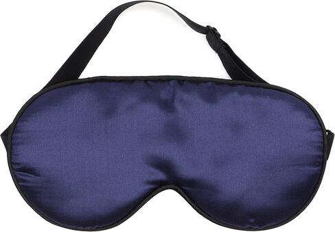Everest Essentials Silk Sleep Mask with Adjustable Strap, Blocks Out Light and Helps Sleep Better | Eye Mask for Yoga, Shift-Work, Migraines, Puffy Eyes | Blindfold Comes in a PE Zip Bag (Navy Blue) in Saudi Arabia