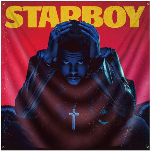 بساط حائط معلق لالبوم الموسيقى الفني ويكند ستاربوي من هوكيدو، مقاس 4 × 4 قدم in Kuwait