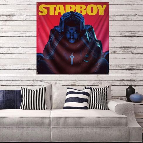 بساط حائط معلق لالبوم الموسيقى الفني ويكند ستاربوي من هوكيدو، مقاس 4 × 4 قدم in Kuwait