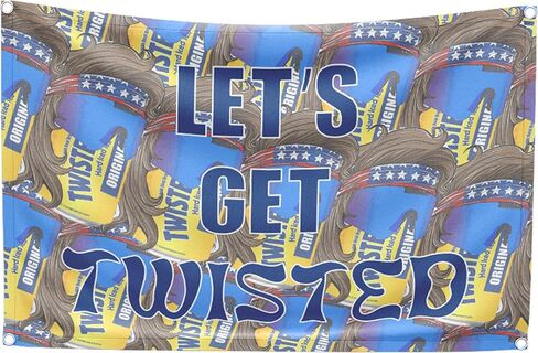 Let's Get Twisted Tea Flag, 3x5 Feet Banner, Funny Poster UV Resistance Fading & Durable Man Cave Wall Flag with Brass Grommets for College Dorm Room Decor, Outdoor, Parties, Gift, Tailgates in Kuwait