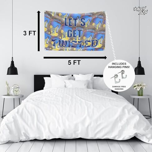 Let's Get Twisted Tea Flag, 3x5 Feet Banner, Funny Poster UV Resistance Fading & Durable Man Cave Wall Flag with Brass Grommets for College Dorm Room Decor, Outdoor, Parties, Gift, Tailgates in Kuwait
