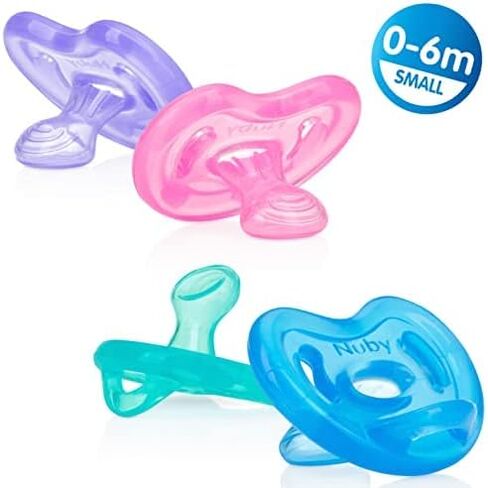 Nuby 100% Silicone Orthodontic Pacifiers 2pk, 6-12 Months in Saudi Arabia