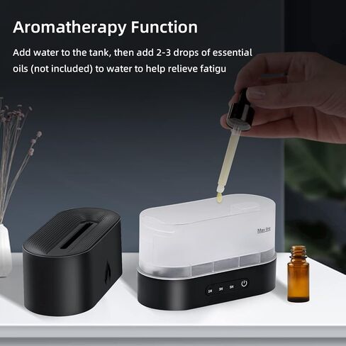 Mcbazel Aroma Flame Diffuser Air Humidifier, 250mL Mist Diffuser Humidifier Essential Oil Diffuser with 3D Flame Light for Spa, Home, Office, Yoga, Bedroom, Gym - Black in Saudi Arabia