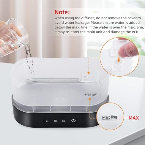 Mcbazel Aroma Flame Diffuser Air Humidifier, 250mL Mist Diffuser Humidifier Essential Oil Diffuser with 3D Flame Light for Spa, Home, Office, Yoga, Bedroom, Gym - Black in Saudi Arabia