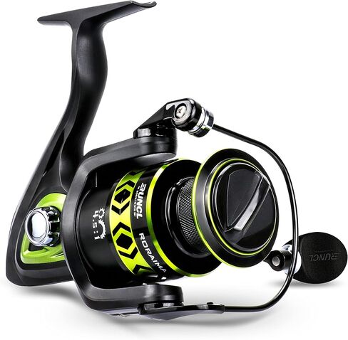 RUNCL بكرة الصيد الدوارة RORAIMA، بكرة الصيد - جسم معدني كامل، 7+1 BB، ألياف الكربون 17.5 رطل أقصى سحب، بكرة جاهزة للتضفير، بكرة مصنوعة باستخدام الحاسب الآلي - بكرة دوارة لصيد الأسماك في المياه العذبة الناعمة للمبتدئين in Kuwait