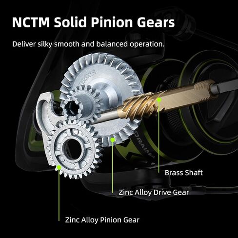 RUNCL بكرة الصيد الدوارة RORAIMA، بكرة الصيد - جسم معدني كامل، 7+1 BB، ألياف الكربون 17.5 رطل أقصى سحب، بكرة جاهزة للتضفير، بكرة مصنوعة باستخدام الحاسب الآلي - بكرة دوارة لصيد الأسماك في المياه العذبة الناعمة للمبتدئين in Kuwait