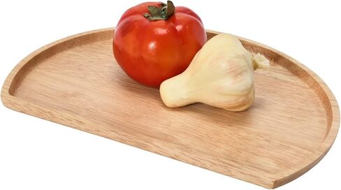 Bloomingville Modern Wood Semi Circle Tray, Natural Cutting Boards, 11" L x 8" W x 1" H in Saudi Arabia