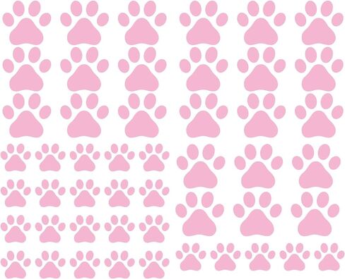 49 Pieces/Set Dog Paws Wall Decals Vinyl Pawprints Sticker Animal Footprint Wall Art Decoration for Kids Boy Girl Baby Nursery Bedroom Living Room Animal Tracks Decor YMX21 (Black) in Saudi Arabia