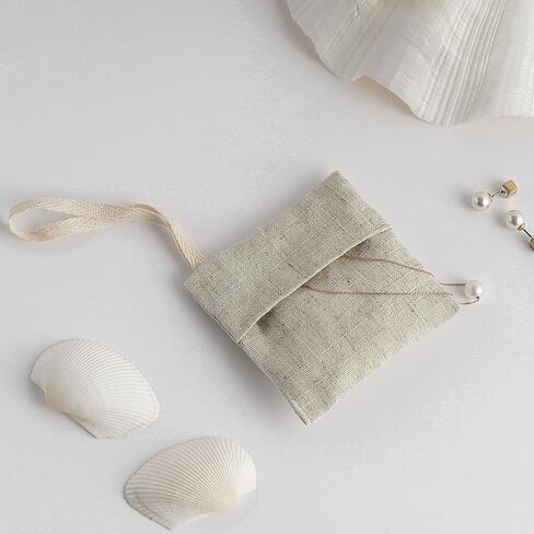 PandaSew 20pcs 8x8cm Linen Drawstring Jewelry Pouch Packaging Bag for Gift Necklace Earrings Rings in Saudi Arabia