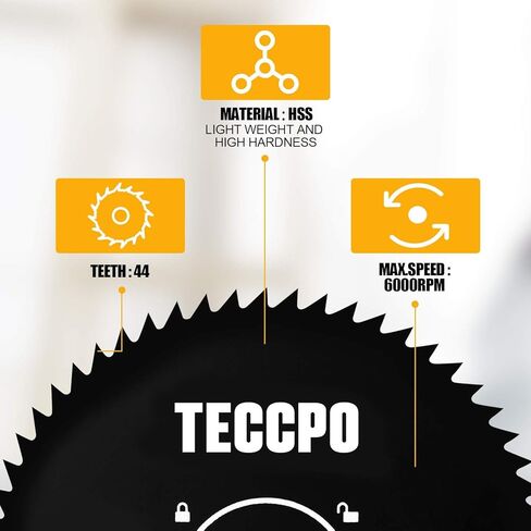 TECCPO 4-1/2 "شفرة منشار دائري، 24 سن TCT/60 سن HSS، 2 حزمة للخشب/البلاستيك/المعدن الناعم، متوافق مع منشار دائري صغير TECCPO TPMS115A in Kuwait