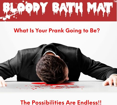 Bloody Bath Mat - Combo Set of 2 Mats That Turn Red When Wet - One Large Size and One Small Size Mat - Great for Funny Gag Gifts - Footprints Disappear Like Magic in Saudi Arabia