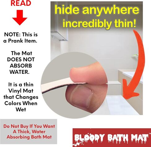 Bloody Bath Mat - Combo Set of 2 Mats That Turn Red When Wet - One Large Size and One Small Size Mat - Great for Funny Gag Gifts - Footprints Disappear Like Magic in Saudi Arabia