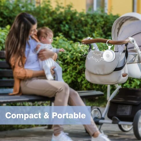 آلة صوت بيضاء محمولة للرضع: سهلة الارتداء في المنزل 2 في 1 ضوء ليلي | 16 صوت تهويدات مهدئة، وأصوات طبيعية و3 إعدادات مؤقت للسفر | قابلة للشحن عبر USB | سهلة التعليق | GM-02 in Kuwait