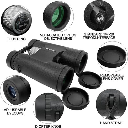 Astromania 10x42 Compact Binoculars -BK7 Prism -Gifts for Traveling, Wildlife, Concerts and Theater, Bird Watching, Camping and Sport Games in Kuwait