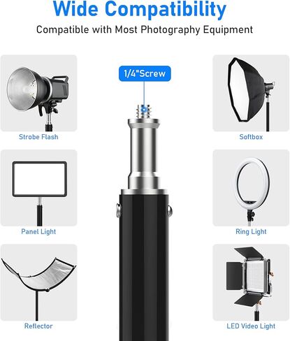 Sdfghj Heavy Duty 9.2ft/110'' Light Stand, Photography Tripod Stand Aluminum Spring Cushioned, Photo Studio, Relfectors Ring Light, Softboxes, Umbrellas, Backgrounds, Strobe, 280cm in Kuwait