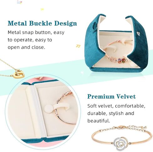 iSuperb Velvet Bracelets Box Necklace Jewelry Gift Box Necklace Pendant Bracelet Jewelry Packaging Boxes for Wedding Engagment Proposal in Saudi Arabia