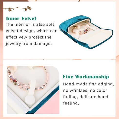 iSuperb Velvet Bracelets Box Necklace Jewelry Gift Box Necklace Pendant Bracelet Jewelry Packaging Boxes for Wedding Engagment Proposal in Saudi Arabia