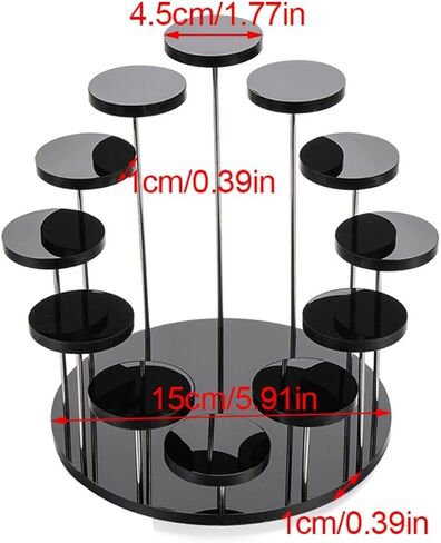 HomeSoGood Acrylic Riser Display Shelf,12-Tier Round Jewelry Organizer Display Stand,Cosmetics,Small Collectibles,Mini Cupcake Stand Dessert Storage Rack Holder in Saudi Arabia