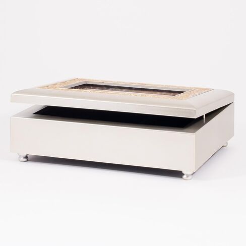 Cottage Garden 25th Anniversary Silvertone Gold Inlay Jewelry Music Box Plays Unchained Melody in Saudi Arabia