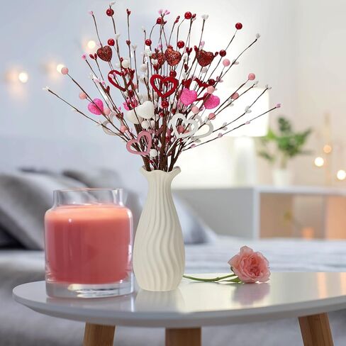 Lyrow Valentine's Day Gifts, 24 Pack Artificial Heart Shaped Berry Picks for Valentine's Day Decoration, Artificial Berry Centerpiece Decorations for Wedding Anniversary Home Table Decoration in Kuwait