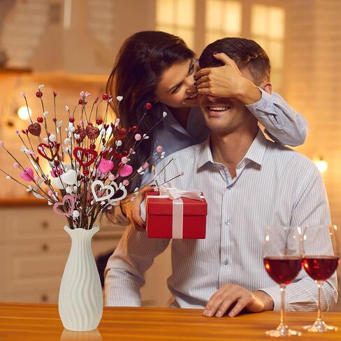 Lyrow Valentine's Day Gifts, 24 Pack Artificial Heart Shaped Berry Picks for Valentine's Day Decoration, Artificial Berry Centerpiece Decorations for Wedding Anniversary Home Table Decoration in Kuwait