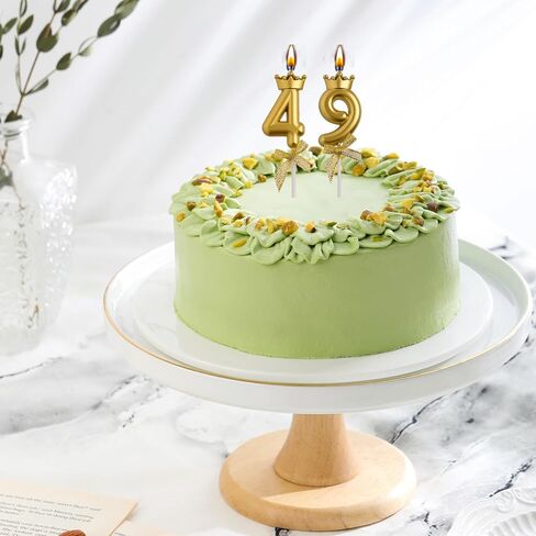 شموع عيد الميلاد الـ 49 من AOOLADA، شموع عيد ميلاد ذهبية 94 و49 عامًا، ديكورات حفلات أعياد الميلاد، هدايا تزيين الكيك للرجال والنساء in Kuwait