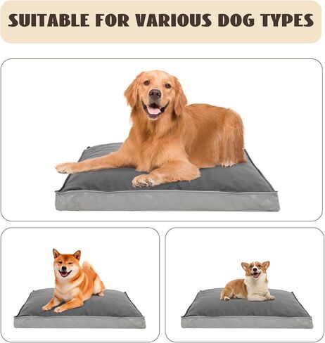 Dog Beds for Large Dogs Anti-Slip Pet Sleeping Mat （36in * 27in * 3in Large Dogs Dog with Waterproof Liner and Shredded Memory Foam L Dog Crate Bed with Removable Cover with Dog Biting Rope Toy in Kuwait
