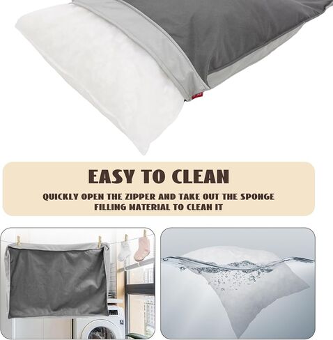 Dog Beds for Large Dogs Anti-Slip Pet Sleeping Mat （36in * 27in * 3in Large Dogs Dog with Waterproof Liner and Shredded Memory Foam L Dog Crate Bed with Removable Cover with Dog Biting Rope Toy in Kuwait