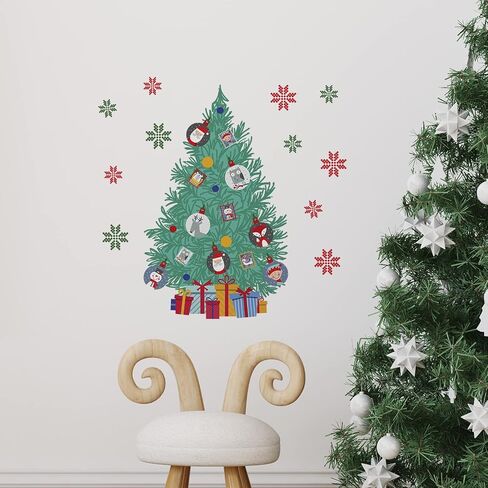 Christmas Decorations Clearance for Home Indoor Wall Stickers Merry Christmas Decor Wall Murals Decals Living Room Children Nursery Restaurant Cafe Hotel Home Decor (Traditional Christmas Tree) in Saudi Arabia