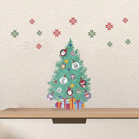 Christmas Decorations Clearance for Home Indoor Wall Stickers Merry Christmas Decor Wall Murals Decals Living Room Children Nursery Restaurant Cafe Hotel Home Decor (Traditional Christmas Tree) in Saudi Arabia